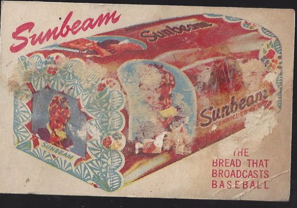 C. 1947 - 48 Garth Mann - Sacramento Solons (PCL) - Sunbeam Bread Card