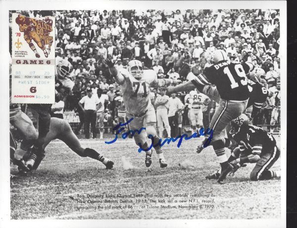 1970  Tom Dempsey (NO Saints)  Sets Modern  Mark with (63) Yard Field Goal 