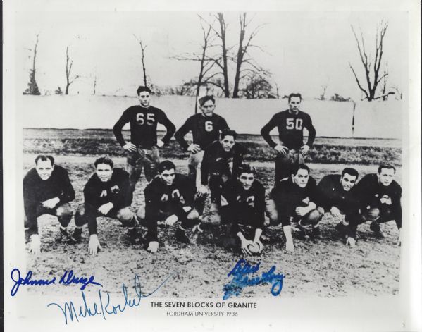 1936 Fordham University - Seven Blocks of Granite - Football Team Photo Autographed