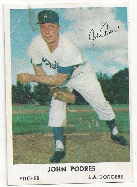 1962 Johnny Podres Bell Brand Regional Issue - LA Dodgers