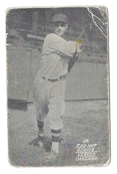 1929 Zee Nut Baseball Card - Vergez (Oakland Oaks) - PCL