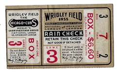 1935 World Series (Chicago Cubs vs. Detroit Tigers) Game #3 Ticket at Wrigley Field