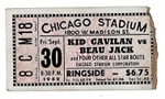 1949 Kid Gavilan vs. Beau Jack Middleweight Boxing Fight Ticket at Chicago Stadium