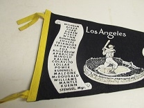 1959 MLB All-Star Game at LA Plush AL (American League Stars) Felt Scroll Pennant with Mantle & T. Williams