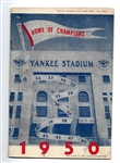 1950 NY Yankees vs. Chicago White Sox Official Program at Yankee Stadium