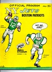 1966 NY Jets (AFL) vs. Boston Patriots Official Program at Shea Stadium