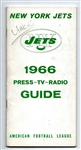 1966 NY Jets (AFL) Official Press, Radio & TV Guide