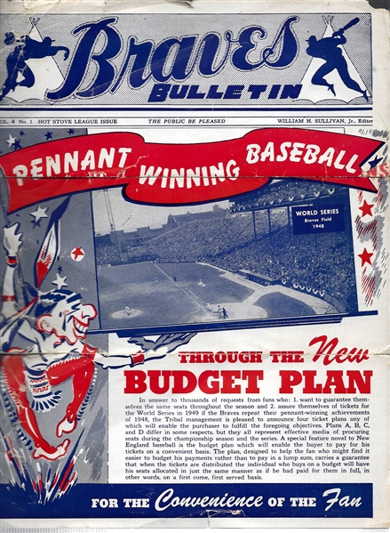 1949 Boston Braves (1948 NL Champs) Hot Stove (4) Page Newsletter