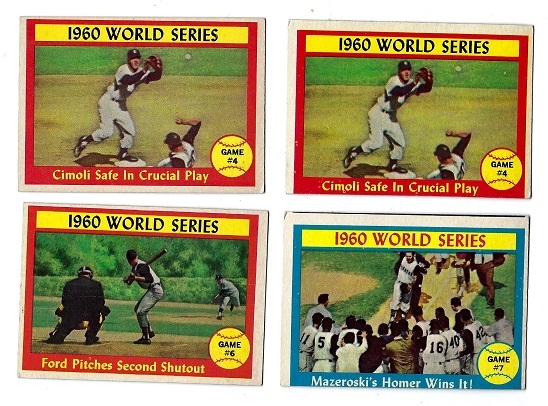 1960 World Series Topps Cards Lot of (4) Including the Game #7 Clincher
