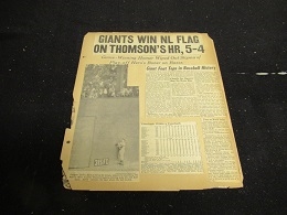 1951 Bobby Thomson - The Pennant Winning Shot Heard Round the World - Scrapbook Pages