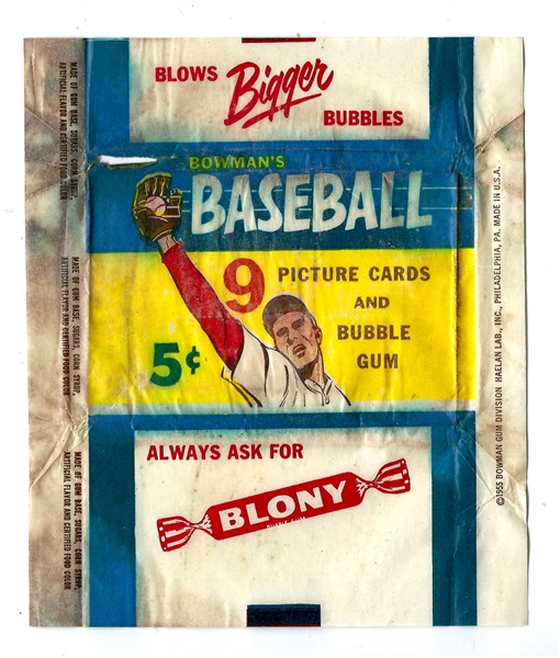 1955 Bowman Baseball Wrapper 5 Cent Version