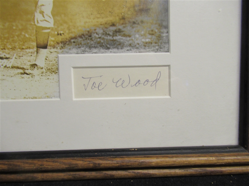 Smoky Joe Wood (1912 Boston Red Sox) Cut Signature with Framed Photo Display