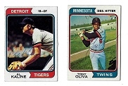 1974 Topps Baseball Star Card Lot - Al Kaline & Tony Oliva - Both Signed in Pen w/COA's
