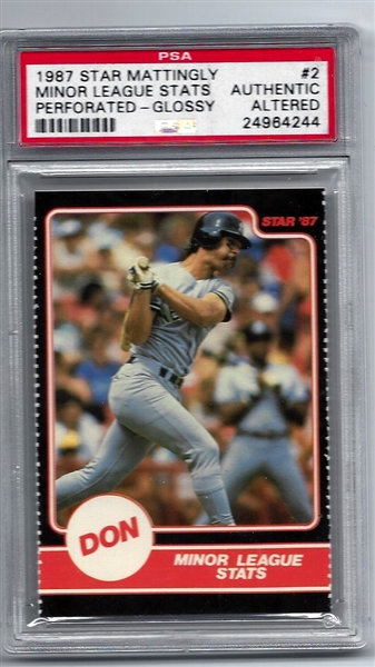 1987 Don Mattingly - Star Co. - PSA Graded Authentic Altered Card -  Minor League Stats