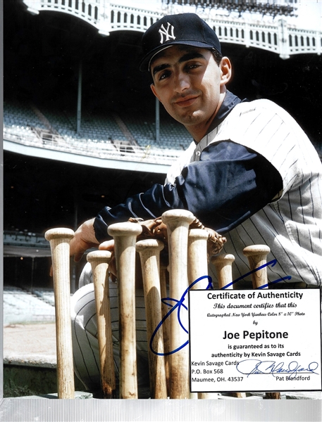 Joe Pepitone Autographed 8 x 10 Color Photo with COA 