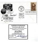1961 Jerry West (HOF) Autographed Pro Basketball HOF Postal Cachet 1st Day Issue with COA