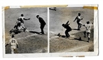 1954 Junior Gilliam (Brooklyn Dodgers) Wire Photo - Split Action Sequence # 3 & 4
