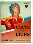 1955 Baltimore Colts (NFL) vs. Detroit Lions Football Program