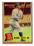 1962 Babe Ruth (HOF) Hits 60th Home Run Topps Baseball Card