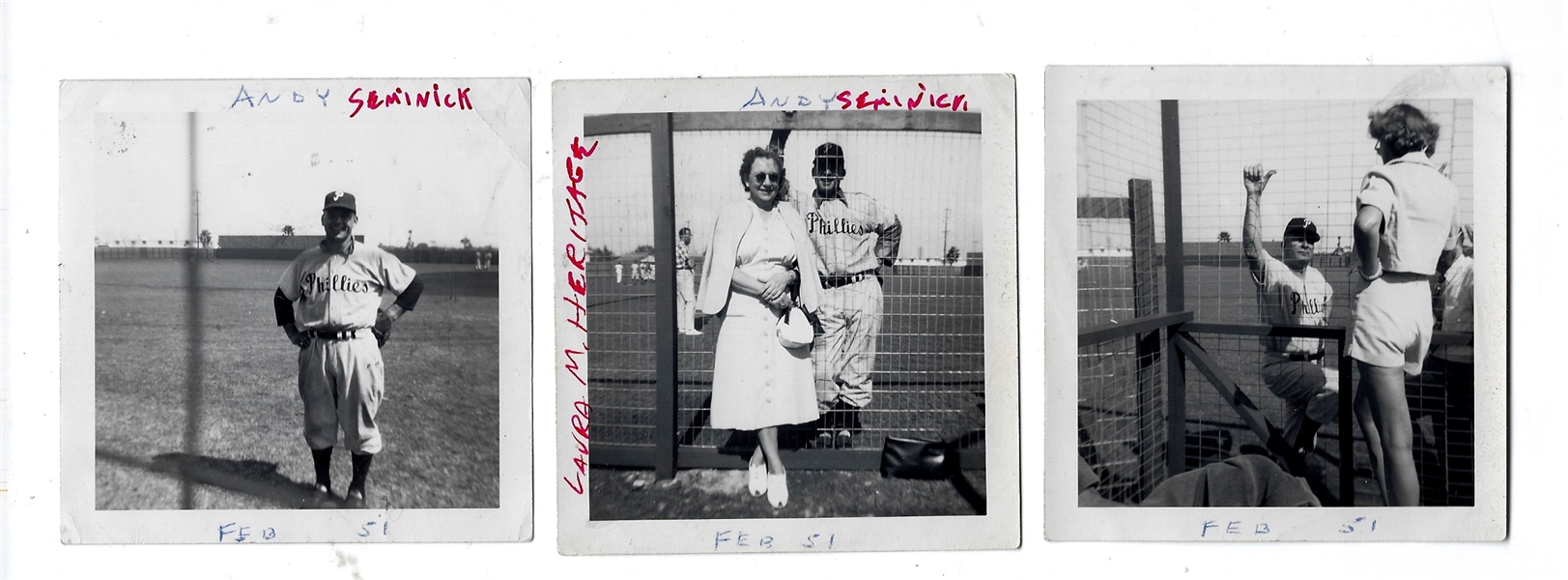1951 Philadelphia Phillies Spring Training Photos with Andy Seminick