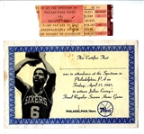 1987 Julius Ervings (NBA) Final Regular Season Home Game Certificate & Ticket Stub