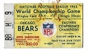 1963 NFL Championship (Chicago Bears vs. NY Giants) Official Game Ticket