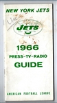 1966 NY Jets (AFL) Official Press, Radio & TV Guide
