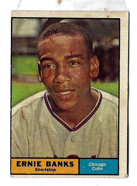 1961 Ernie Banks (HOF) Topps Baseball Card - Off Center