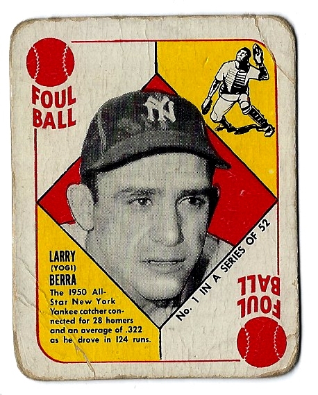 1951 Yogi Berra (HOF) Topps Red Back Card