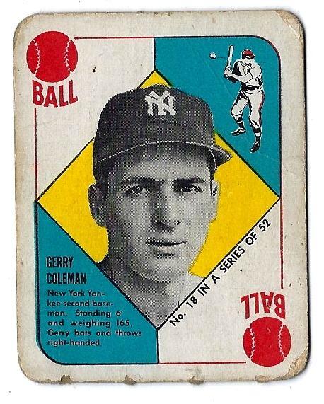 1951 Jerry Coleman (NY Yankees) Topps Red Back Card