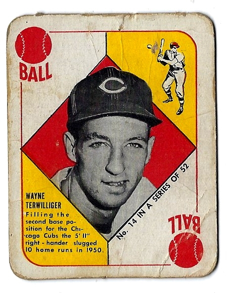 1951 Wayne Terwilliger (Chicago Cubs) Topps Red Back Baseball Card