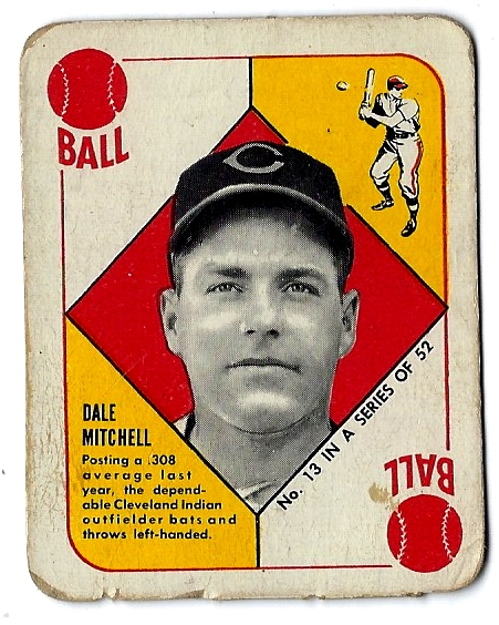 1951 Dale Mitchell Topps Red Back Card