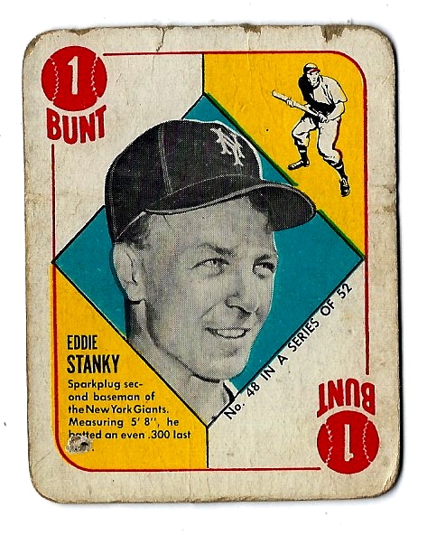 1951 Eddie Stanky (NY Giants) Topps Red Back Card