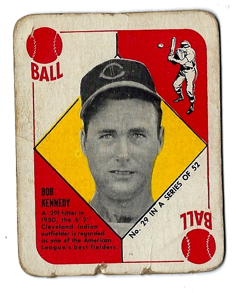 1951 Bob Kennedy (Cleveland Indians) Topps Red Back Card 