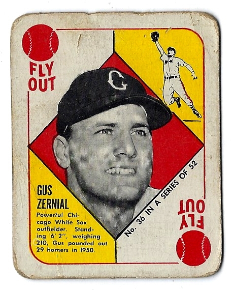 1951 Gus Zernial (Chicago White Sox) Topps Red Back Card