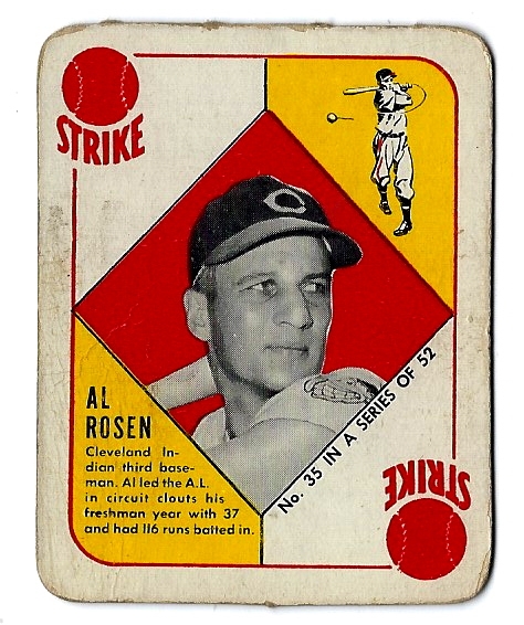 1951 Al Rosen (Cleveland Indians) Topps Red Back Card