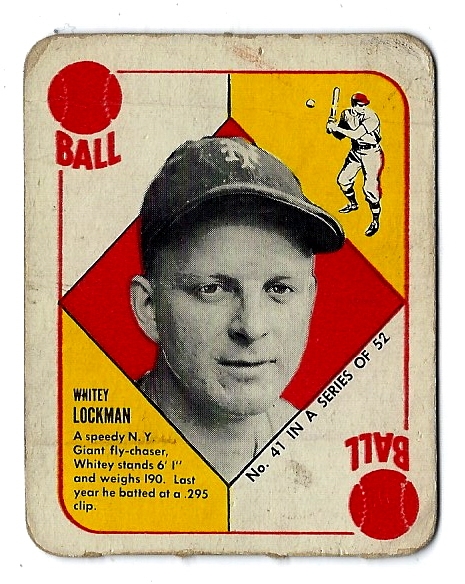 1951 Whitey Lockman (NY Giants) Topps Red Back Card