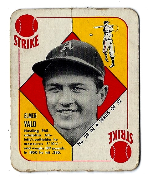 1951 Elmer Valo (Philadelphia Athletics) Topps Red Back Card