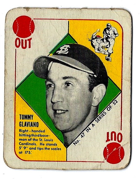 1951 Tommy Glaviano (St. Louis Cardinals) Topps Red Back Card