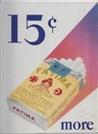 Vintage Fatima 15 Cents Turkish Cigarettes Partial Display Ad