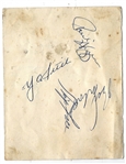 1950s Vintage Football Autograph x (5) Sheet 