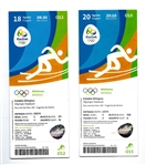 2016 Rio Olympics - Lot of (2) Tickets - Both are for Athletics Competition