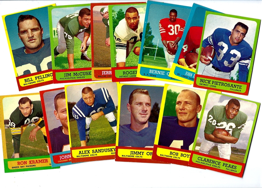 1963 Topps Football Cards Lot of (13) 