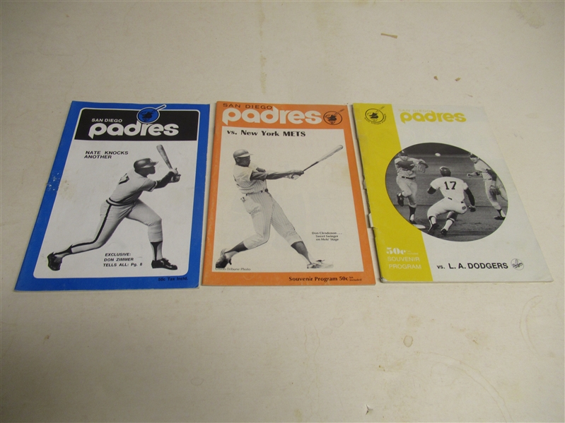 1970 - 72 San Diego Padres Lot of (3) Home Programs
