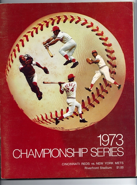 1973 NLCS (Cincinnati Reds vs. NY Mets) Official Program at Riverfront Stadium