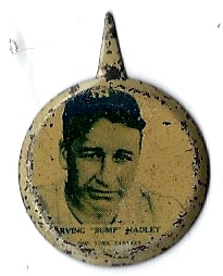 1938 Bump Hadley (NY Yankees) Our National Game Pin - PM 8 Designation
