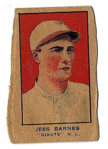 1920's Jess Barnes (NY Giants) Baseball Strip Card