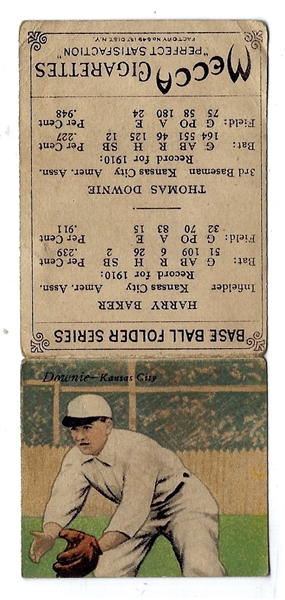 1911 Mecca Double Folder  - Baker & Downie - Baseball Card