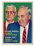 1957 William Harridge & Warren Giles (Both are HOFers) Topps AL & NL Presidents