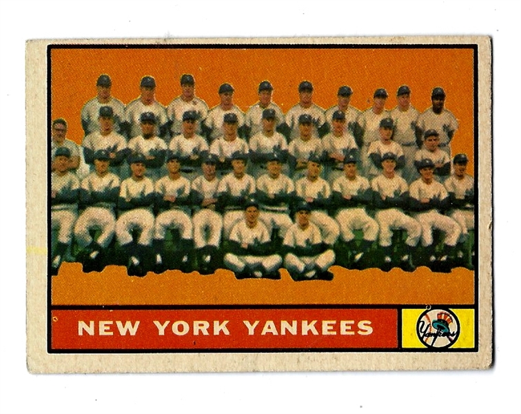 1961 NY Yankees Team (World Champs) Topps Baseball Card